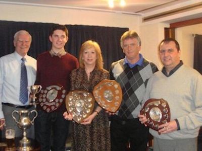 Epping Forest MP Eleanor Laing with trophy winners and society chairman Norman Baker