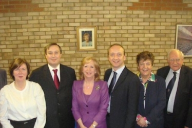Eleanor Laing with Simon Jones (centre, centre right)