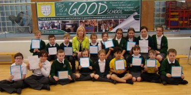 Thomas Willingale Primary School pupils who read their letters to the MP today